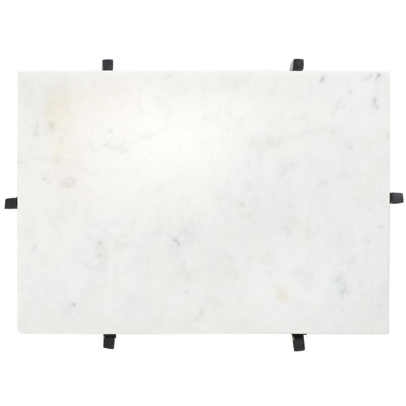 Yuki Stone Top Accent Table - White Marble/Black - Safavieh., 4 of 8