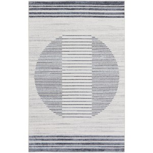 Nourison Astra Machine Washable Stripe Circle Mid-Century Modern Indoor Rug - 1 of 4