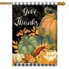 Briarwood Lane Fall Thanksgiving House Flag 40x28 For Outdoor Checkered Give Thanks Primitive For Thanksgiving House Flag - 2 of 4