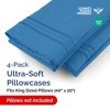 Ultra Soft Solid Pillowcases Set of 4 - Cozy & Breathable 4 Piece Pillow Covers - CGK Linens - 2 of 4