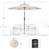 Sonkuki 9 ft Outdoor LED Round Solar Lighted Patio Market Umbrella W/Tilt, UV-Resistant Fabic for Backyard, Garden - 3 of 4