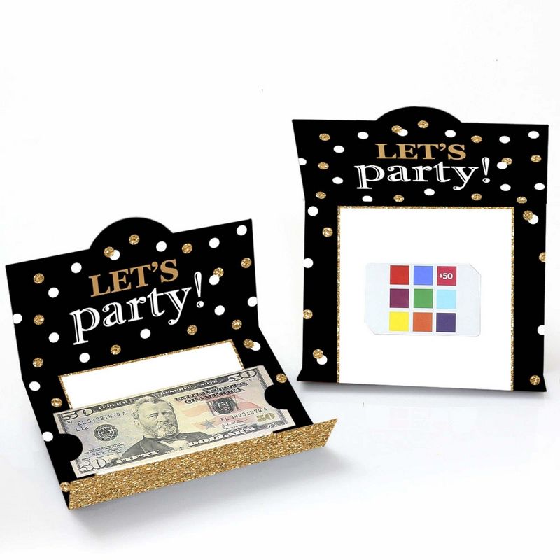 Big Dot of Happiness Adult Happy Birthday - Gold - Birthday Party Money and Gift Card Holders - Set of 8, 2 of 5