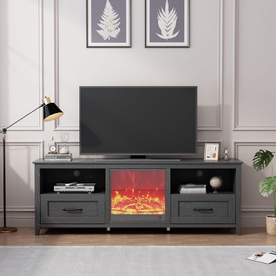 NicBex TV Stands for 60 inch TV, Entertainment Center with 2 Drawers,TV Console for Living Room, Bedroom, Home,Black