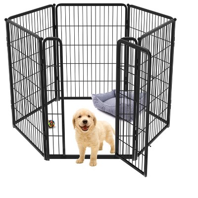 FXW Homeplus Indoor Dog Playpen - Stress-Free and Safe Play,Panels for Puppy and Small Dogs, Black│Patented
