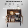 Buffet Storage Cabinet, Kitchen Accent Console Table with Open Shelf and Tempered Glass Door, Sideboard Buffet Cabinet, FreeStanding Sideboard - 3 of 4