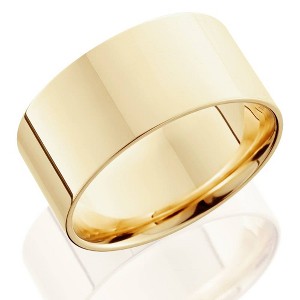 Pompeii3 10mm Flat High Polished Wedding Band 10K Yellow Gold - 1 of 3