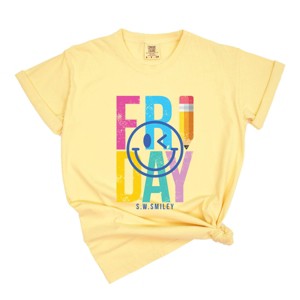 Simply Sage Market S.W.Smiley Friday Pencil Garment Dyed Tee - 1 of 4