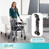 Stander Wonder Indoor Rollator with Tray & Basket, Folding Rolling Walker with Brakes, Black Walnut - 3 of 4