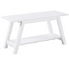 NicBex Farmhouse Bench,Ottoman with Solid Wood Frame for Living Room,Entryway,White - 4 of 4