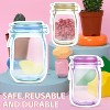 30 PCS Mason Jar Pattern Zipper Bags, Reusable Airtight Leak-Proof Snack Pouch - 4 of 4