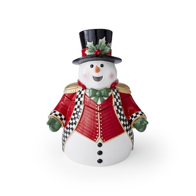 Spode Christmas Tree Black And White Snowman Cookie Jar : Target