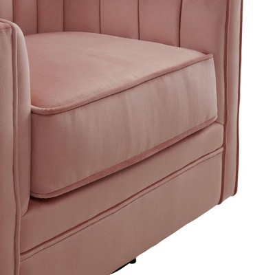 Blush Velvet Contemporary 30" Swivel Accent Chair