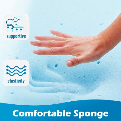 Full Size Blue Gel Memory Foam Mattress Topper