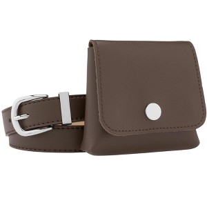 INSPIRE CHIC Women's Fanny Pack Faux Leather Belts with Removable Mini Pouch Small Purse Waist Belt Bag 1 Pc - 1 of 4