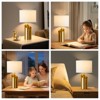 GTCLIGHTING Table Lamps for Bedroom,21.8" Modern Gold Bedside Lamps with Beige Linen Shade,Nightstand Lamps for Living Room End Table - 4 of 4