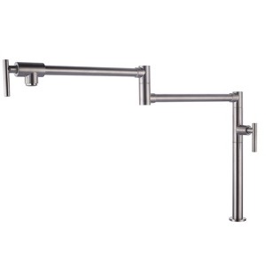 WOWOW Solid Brass Deck Mount Pot Filler Faucet, Pot Filler with Stretchable Double Joint Swing Arm - 1 of 4