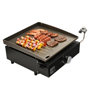 VEVOR Commercial Griddle, 16.9" Heavy Duty Manual Flat Top Griddle, Countertop Gas Grill with Non-Stick Cooking Plate, Steel Natural Gas Griddle - 1 of 4