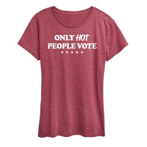 Women's - Instant message - Only Hot People Vote Short Sleeve Graphic T-Shirt - 1 of 4