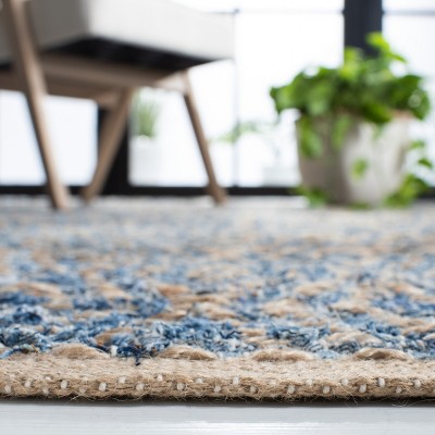 Cape Cod 6' x 6' Blue Natural Jute Square Rug