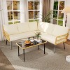 4 Pieces L-Shaped Sectional Conversation Set with Cushions and Side Table - 3 of 4