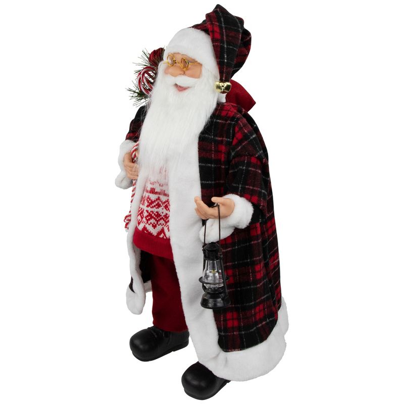 Northlight 24" Red and White Santa Claus with Lantern and Gift Bag Christmas Figure, 4 of 6
