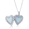 Bella Silver Sterling Silver, "Always in My Heart" Paw Print Heart Locket  - Silver - 2 of 3