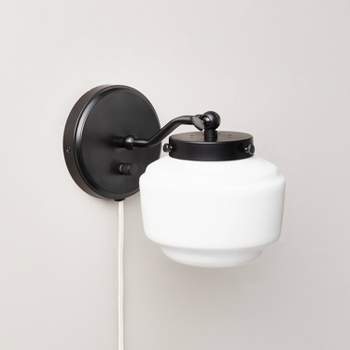 Milk Glass Solid Wall Sconce Black/White - Hearth & Hand™ with Magnolia