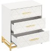 Dresser for Bedroom with 3 Drawer, Modern Dressers Chest of Drawers, with Wide Drawers and Metal Handles, Wood Dressers, Black - 4 of 4