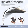 HYLEORY 10ft. Outdoor Curvy Cantilever Umbrella with Sand Bag Base - 2 of 4