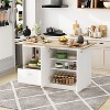 Famapy White Base Oak Table Kitchen Island With 2 Doors and 1 Drawer - 4 of 4