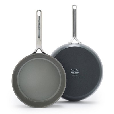 GreenPan GP5 Hard Anodized Healthy Ceramic Nonstick 2pc Frypan Set 9.5" and 11" PFAS-Free - Slate Gray