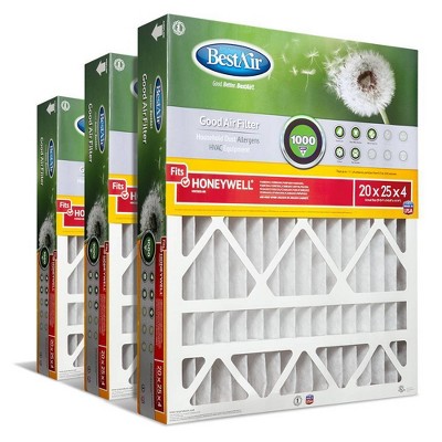 BestAir 3pk Honeywell 20X25X4 Replacement Air Furnace Filter Merv 8