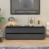 Famapy Sophisticated Black Striped 6 - Drawer Cabinet / Dresser / TV Stand: A Blend of Style and Function for Multiple Uses - 2 of 4