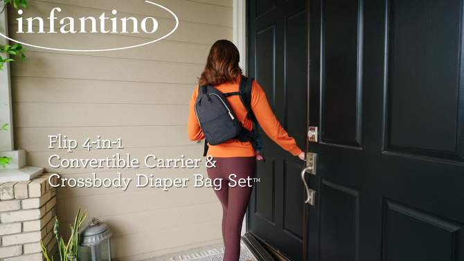 Infantino Flip 4-In-1 Convertible Carrier &#38; Crossbody Diaper Bag Set, 2 of 16, play video