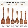 6 piece wooden cooking spoon set ¨C heat-resistant, smooth teak wood for a comfortable grip ¨C lightweight and durable ¨C easy to clean - 2 of 4