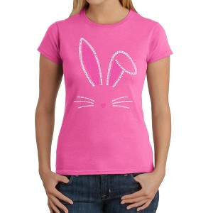 LA Pop Art Women's Word Art T-Shirt - Bunny Ears - 1 of 4