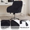 Tufted Velvet Office Chair with Adjustable Swivel Base and Wheels for Home Office or Study-3irtyhousy - 3 of 4
