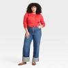 Women's High-Rise Cuffed Straight Jeans - Ava & Viv™ - 3 of 3