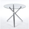 NicBex Space Saving Round Glass Dining Table with Cross Metal Legs,Modern Kitchen Table Bar Table,Dining Room Furniture - 3 of 4