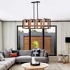 BAOURE 36in Black and Wood 4-Light Kitchen Island Lights Pendant Light Farmhouse Dining Room Light Fixture,Rectangular Chandelier for Living Room - 4 of 4
