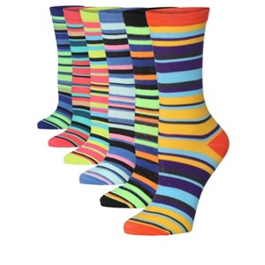 Energetic Neon Fusion Funky Dress Socks - 6 Pack - 1 of 4