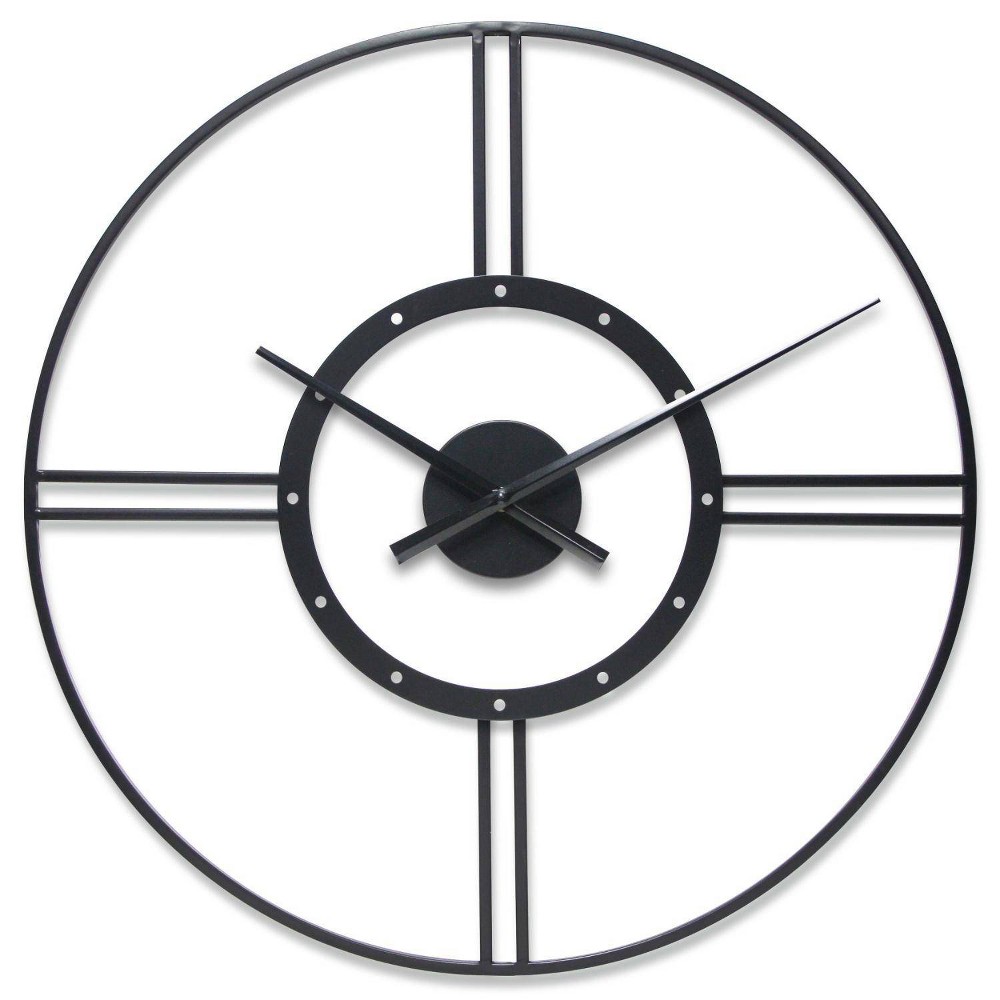 Photos - Wall Clock 24" Astro  Black - Infinity Instruments