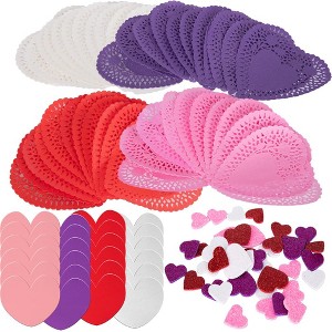 ArtCreativity Valentine's Day Card Crafts Heart Doilies and Stickers (120+ Pieces) - 1 of 4