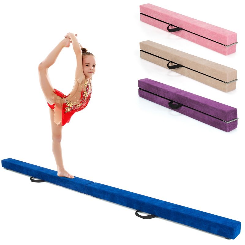 Costway 7FT Folding Gymnastic Beam Portable Floor Balance Beam w/Handles for Gymnasts, 1 of 10