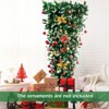 Tangkula 7.5FT Pre-lit Upside Down Christmas Tree, Artificial Tree w/400 Warm White LED Lights & 8 Lighting Modes, Snowy Inverted Christmas Tree - 2 of 4