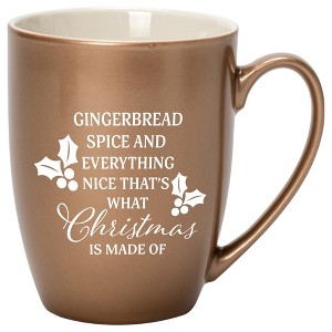 Elanze Designs Gingerbread Spice And Everything Nice That's What Christmas Is Made Of Bronze 10 ounce New Bone China Coffee Cup Mug - 1 of 4