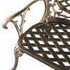 Ornate Traditional Aluminum Patio Bench - Bronze - Oakland Living: Cast Aluminum Loveseat for Porch or Garden - 2 of 4