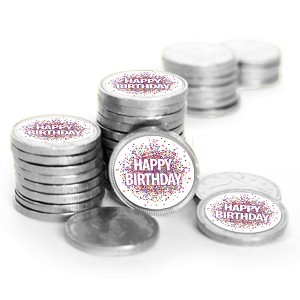 84 Pcs Birthday Candy Party Favors Chocolate Coins By Just Candy - All Colors - 1 of 1