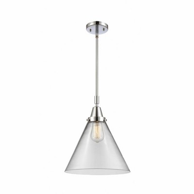 Cone - 1 Light Stem Hung Mini Pendant In Industrial Style-17.13 Inches Tall and 12 Inches Wide