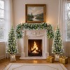 Hrinhom Artificial Christmas 3-Piece Set Wreath Entrance Trees X-mas with LED Lights - 3 of 4